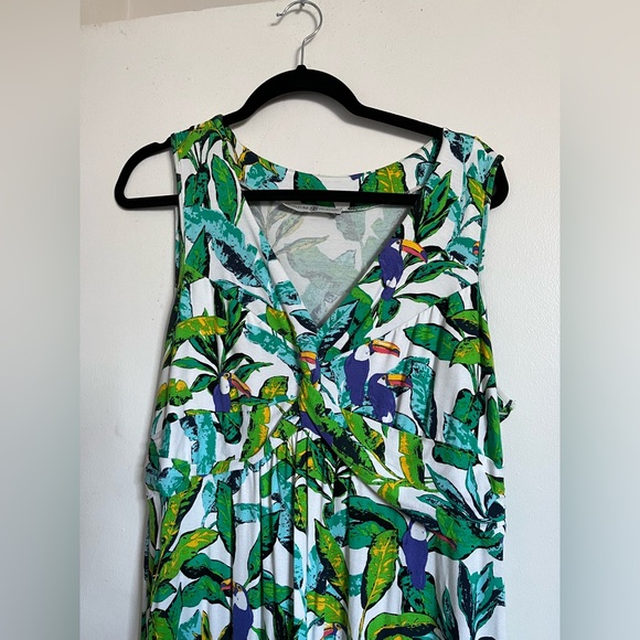 Rainforest Pattern Plus Size Dress, Size 12-14 - Picture 2 of 8